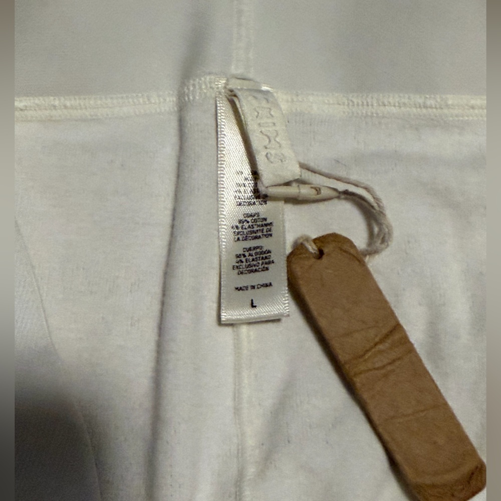 SKIMS Cream Cotton Ribbed Leggings - Picture 5 of 5